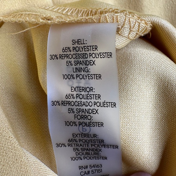 Calvin Klein 3/4 Sleeve Sheath Dress size 10 Yellow - Picture 3 of 9